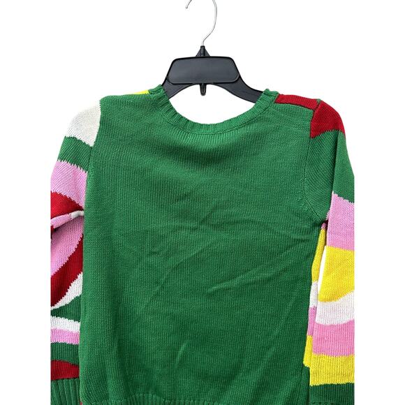 Margaux & Lexi Unicorn Sweater Ribbed Knit Snowflake Details Multicolor L14 NWT - Picture 5 of 9